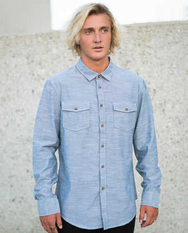 Astrneme Avalon LS Steel Linen Buttonup