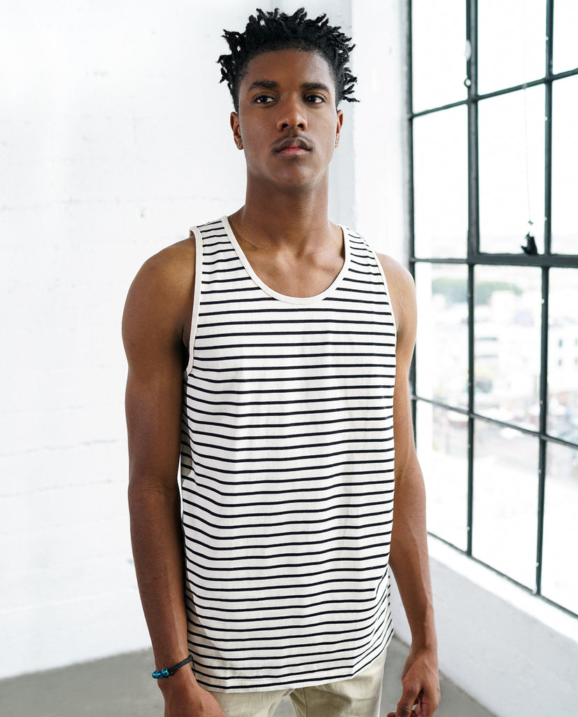 Astrneme Basic Stripe Tank Creme