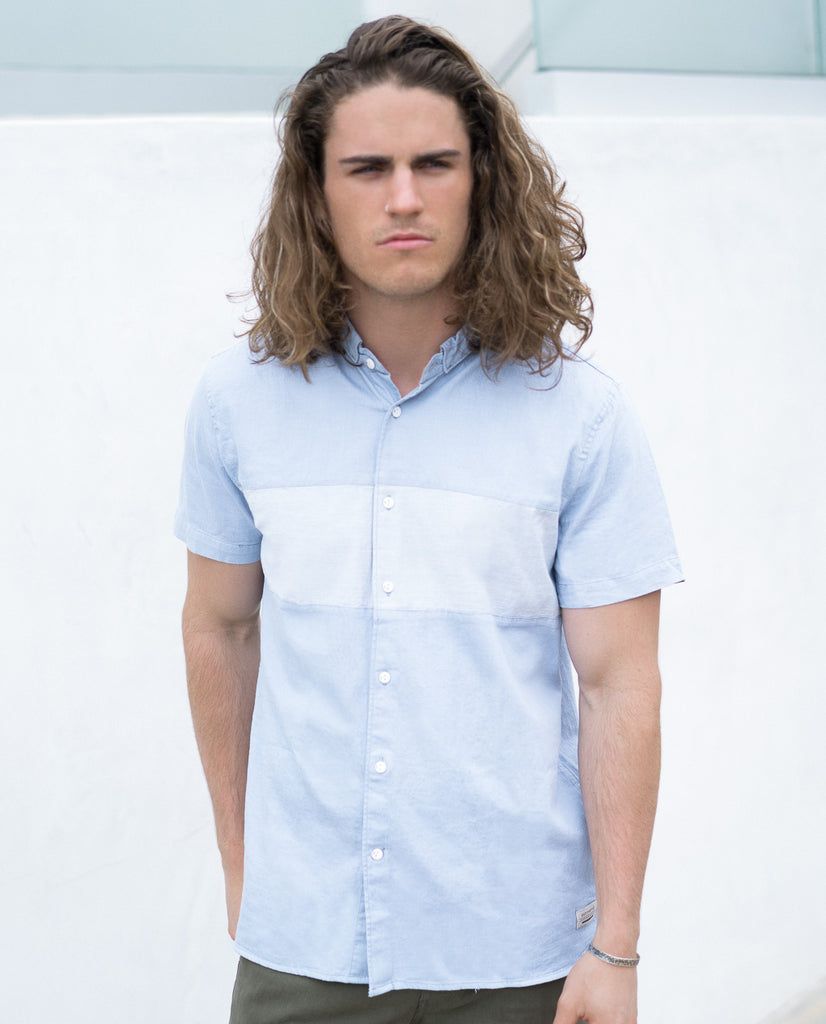 Astrneme Denna Blue Short Sleeve Buttonup