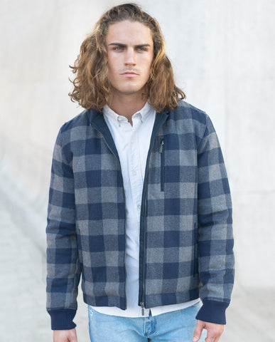 Color Siete Azure Plaid Jacket