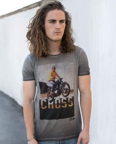 Hero Seven McQueen CROSS Graphic Tee Grey