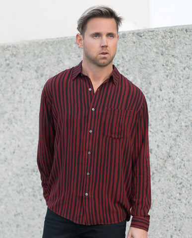Neuw Burgundy Stripe LS Shirt