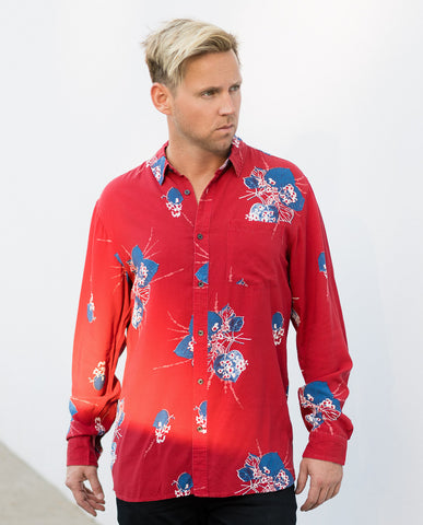 Neuw Red Floral LS Shirt