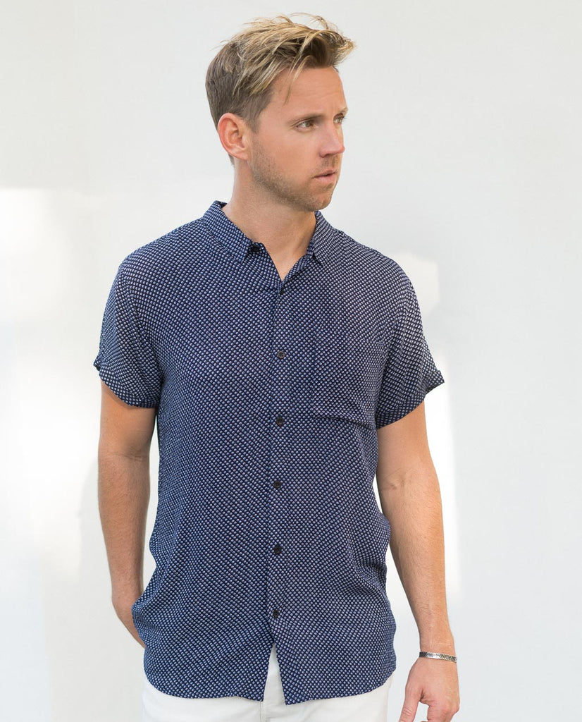 Rollas Beach Boy Shirt Dreamtime Navy