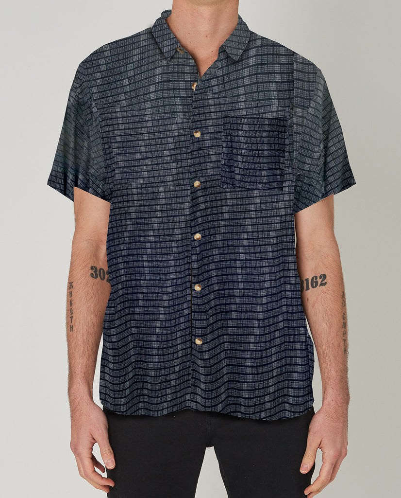 ROLLAS Beach Boy Grid Black Buttonup