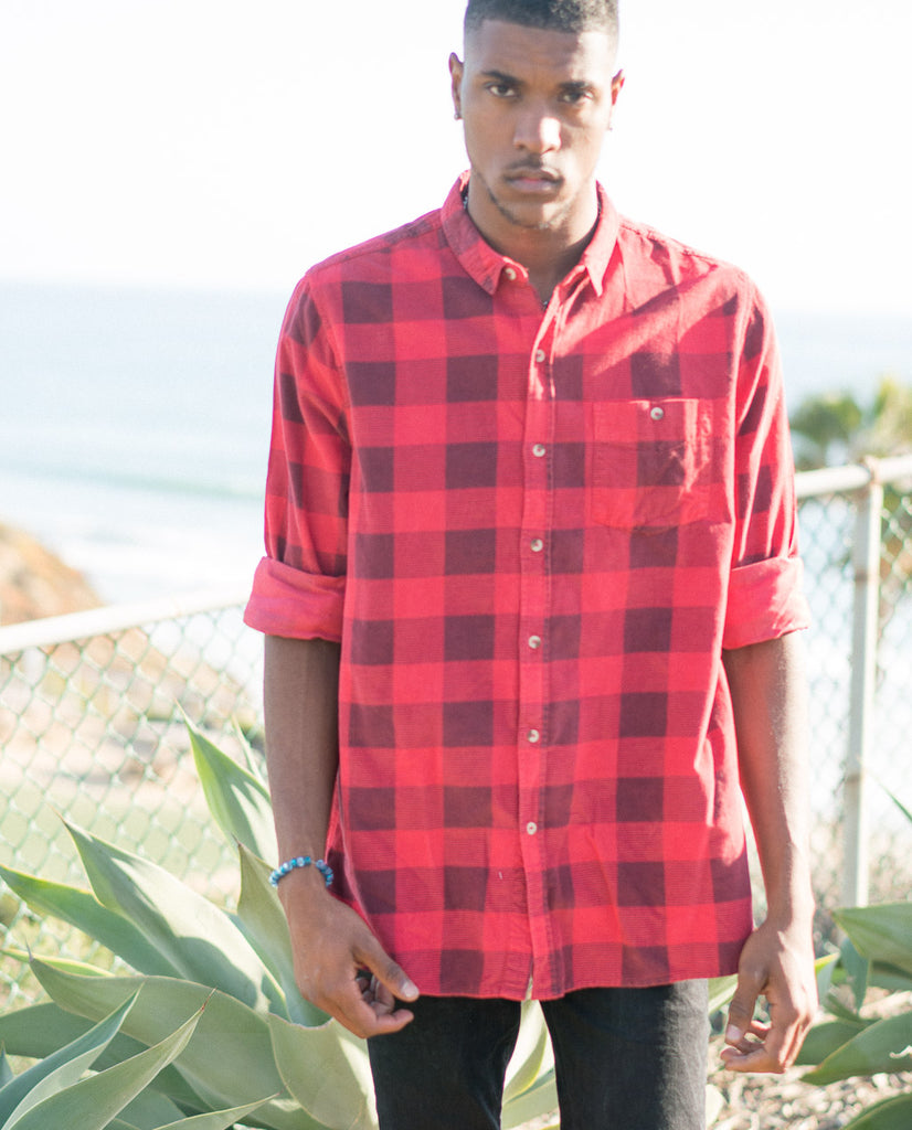 Rollas Men At Work Red Check Cord Buttonup Rollas Men At Work Red Check Cord Buttonup