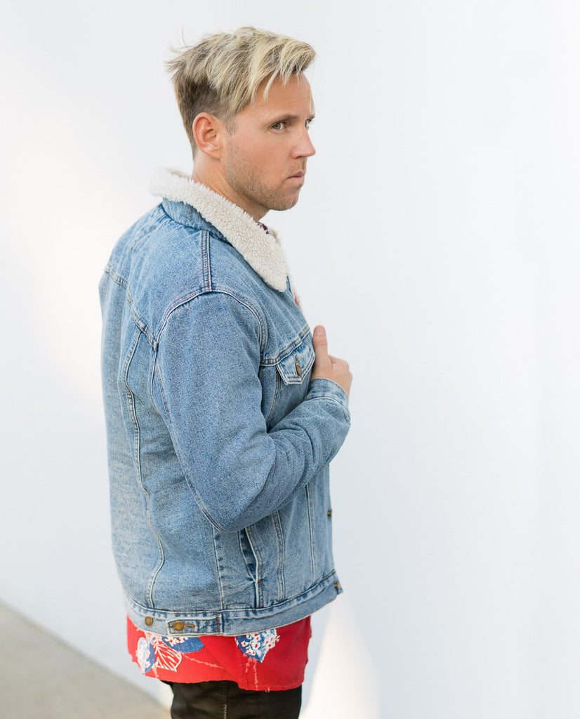 Rollas Stonewash Denim Sherpa Rollas Stonewash Denim Sherpa