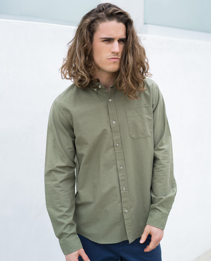 Tavik Uncle Long Sleeve Button Up Shirt Olive Tavik Uncle Long Sleeve Button Up Shirt Olive