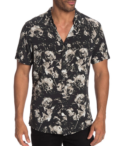 nANA jUDY Short Sleeve Black Rose Buttonup