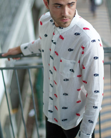 Oxford Lads Fish Bones Buttonup