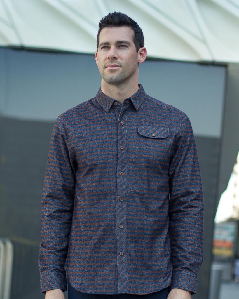 SLVDR Woven Midnight Stripe Buttonup SLVDR Woven Midnight Stripe Buttonup