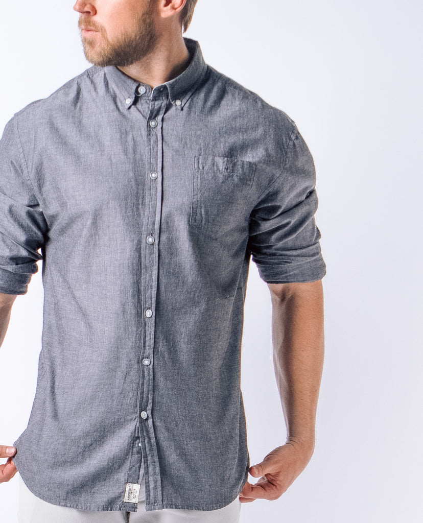 Chambray Charcoal Buttonup Chambray Charcoal Buttonup