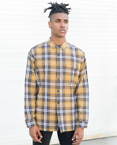 NANA JUDY Central Yellow Plaid Button-up