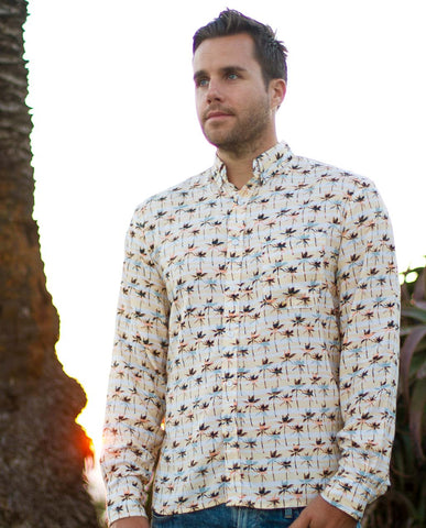 Handsome Me Palms Long Sleeve Buttonup